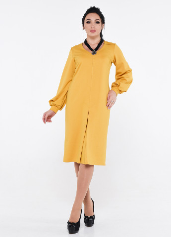 Желтое кэжуал платье Alpama однотонное