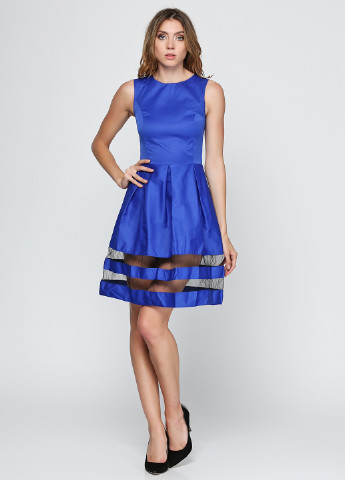 Синее коктейльное платье Podium
