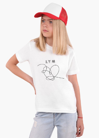 Белая демисезонная футболка детская бтс (bts) белый (9224-1080) 164 см MobiPrint