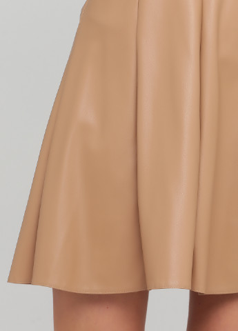 Светло-бежевая кэжуал однотонная юбка Sateen клешированная