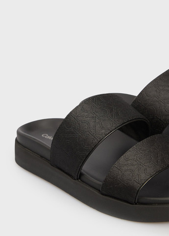 Черные шлепанцы Calvin Klein с логотипом