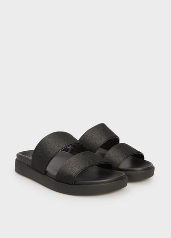 Черные шлепанцы Calvin Klein с логотипом