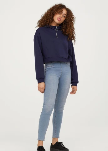 Голубые демисезонные легинсы из денима H&M