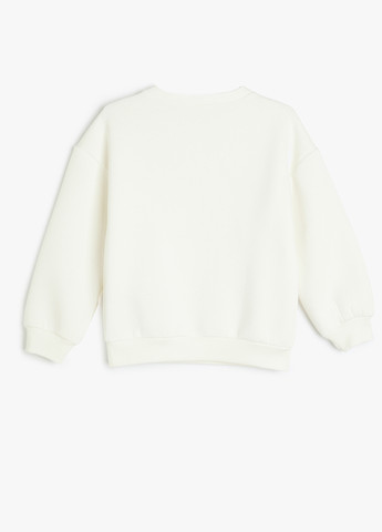 KOTON свитшот новогодний молочный кэжуал хлопок