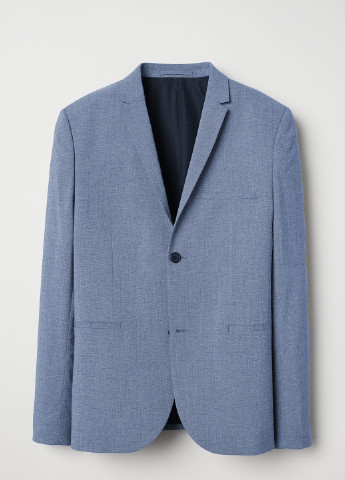 Піджак H&M з довгим рукавом однотонний синій діловий