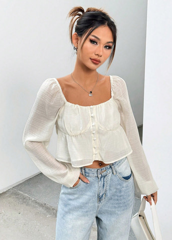 Молочная блуза SHEIN