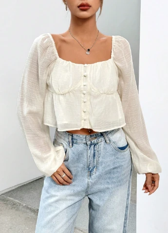 Молочная блуза SHEIN
