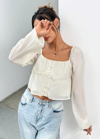 Молочная блуза SHEIN