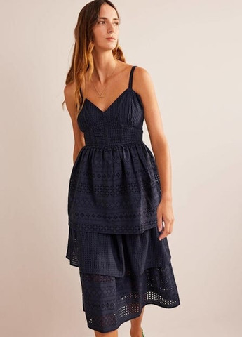 Темно-синее кэжуал платье клеш Boden однотонное