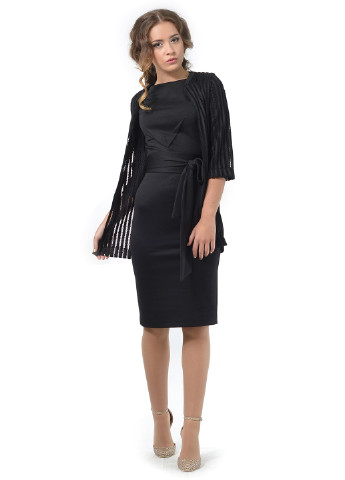 Черный демисезонный комплект (платье, кардиган) Lada Lucci