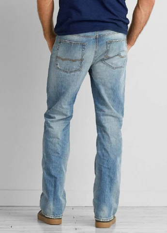 Голубые демисезонные прямые джинсы American Eagle