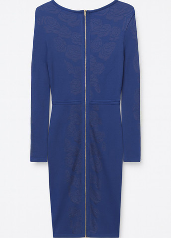 Темно-синее кэжуал платье футляр Sassofono с цветочным принтом