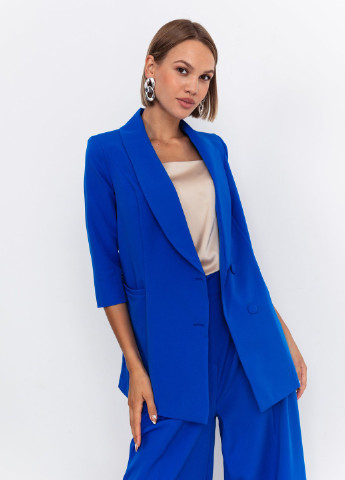 Синий женский классический синий пиджак Gepur однотонный - демисезонный