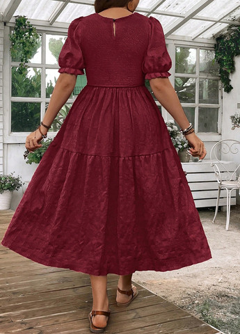 Бордова кежуал сукня а-силует SHEIN однотонна