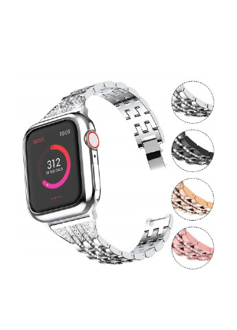 Ремешок для смарт-часов XoKo apple watch для series 38/40 1,2,3 из нержавеющей стали со стразами sliver (156223615)