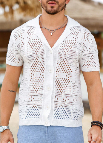 Белая кэжуал рубашка однотонная Manfinity