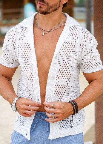 Белая кэжуал рубашка однотонная Manfinity