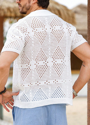 Белая кэжуал рубашка однотонная Manfinity