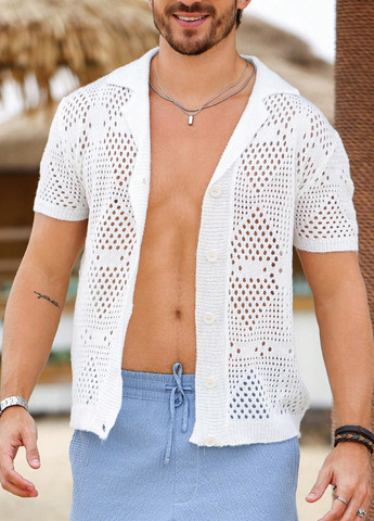 Белая кэжуал рубашка однотонная Manfinity