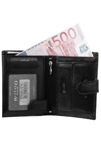 Мужское кожаное портмоне 9,5х13х2,5 см Buffalo Wild (232989005)