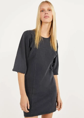 Темно-сіра джинсова сукня Bershka однотонна