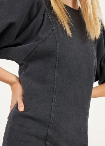 Темно-сіра джинсова сукня Bershka однотонна