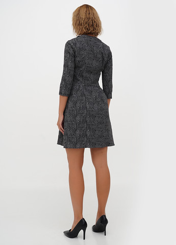 Серое кэжуал платье клеш Sassofono с цветочным принтом