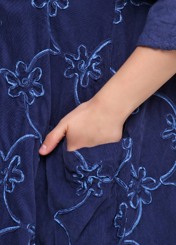 Синее кэжуал платье оверсайз New Collection фактурное