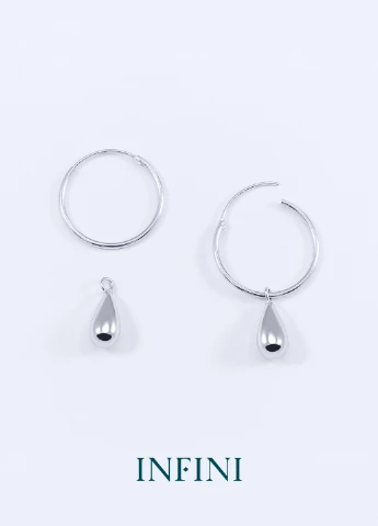 Сережки срібні Infini конго с каплями (223348343)