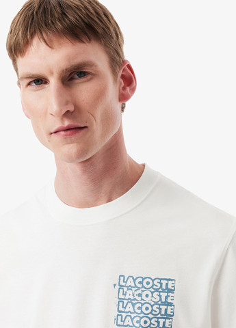 Молочная футболка Lacoste