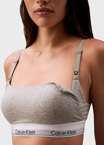 Серый бюстгальтер Calvin Klein без косточек хлопок