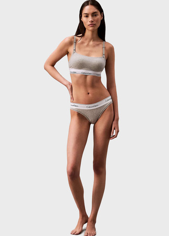 Серый бюстгальтер Calvin Klein без косточек хлопок