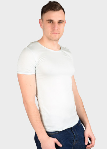 Біла футболка чоловіча бірюзова AAA