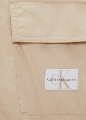 Бежевая кэжуал рубашка однотонная Calvin Klein Jeans