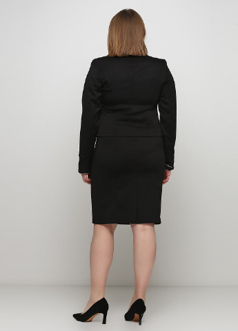 Черный демисезонный комплект (платье, жакет) Алеся