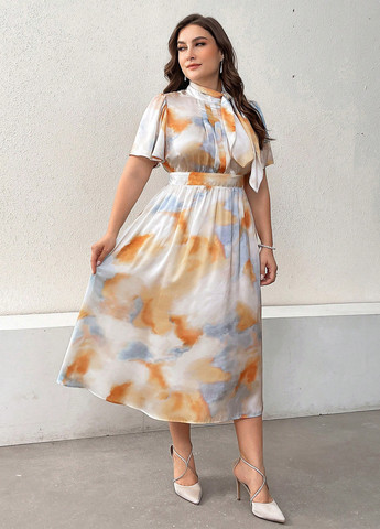 Комбинированное кэжуал платье клеш SHEIN тай-дай