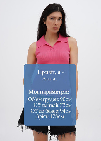 Коралловая женская футболка-поло No Brand однотонная