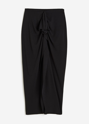 Черная кэжуал однотонная юбка H&M карандаш