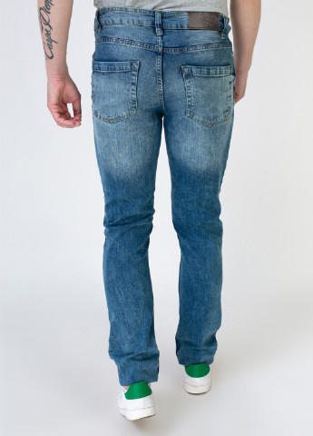 Синие демисезонные зауженные джинсы Livergy