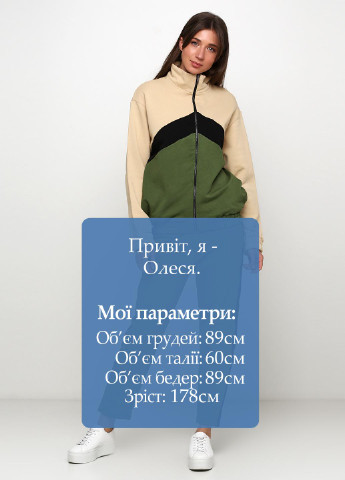 Костюм (толстовка, брюки) Kristina Mamedova однотонный хаки спортивный хлопок