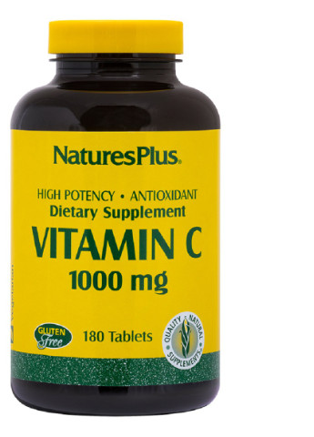 Вітамін C, Vitamin C, 1000 мг, Nature's Plus, 180 таблеток Natures Plus (228292446)