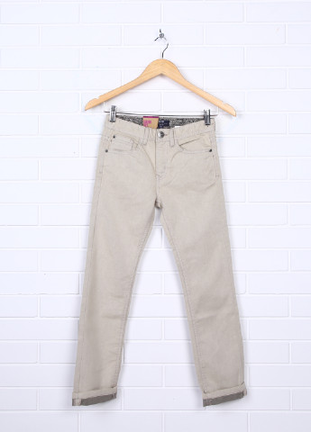 Бежевые кэжуал демисезонные брюки со средней талией Kiabi
