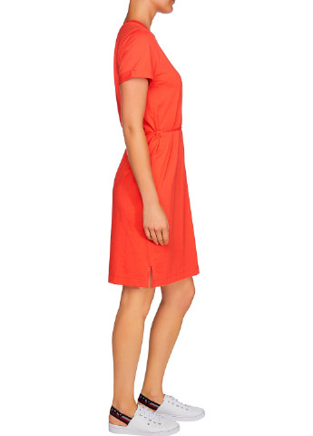 Коралловое кэжуал платье платье-футболка Tommy Hilfiger однотонное
