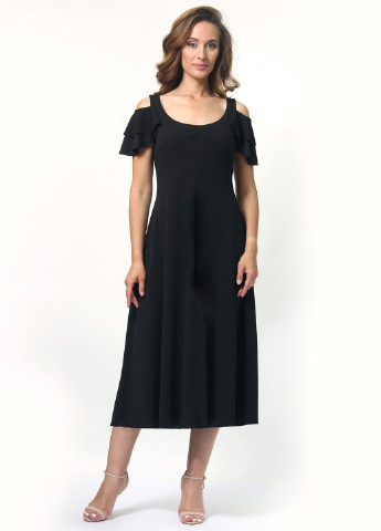 Черное кэжуал платье клеш Alika Kruss однотонное
