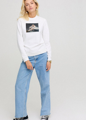 Белый світшот жіночій basic /no flis/ YAPPI (254658652)