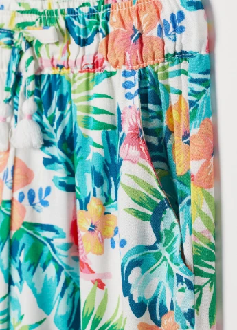 Белые кэжуал летние брюки H&M