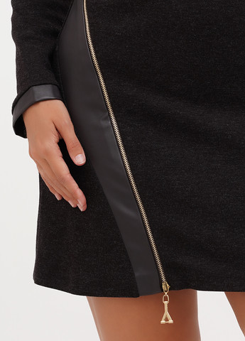 Коричневое кэжуал платье а-силуэт Sassofono Club меланжевое