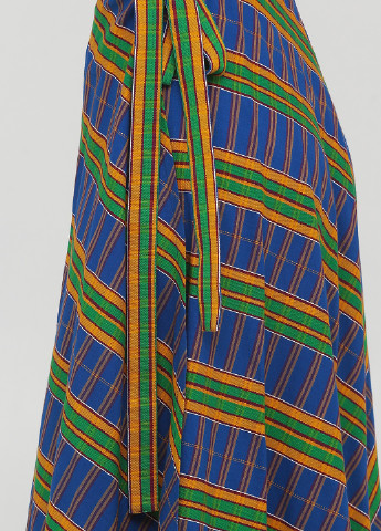 Разноцветная кэжуал в полоску юбка The J. Peterman Company на запах, а-силуэта (трапеция)