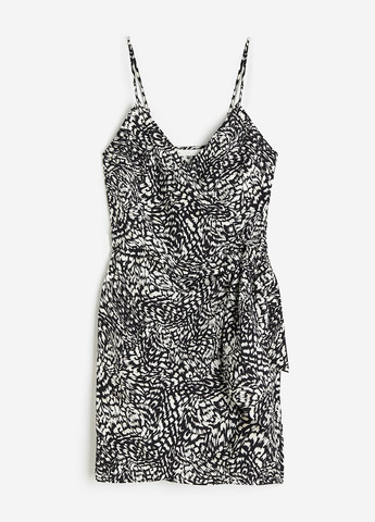 Чорно-білий кежуал сукня на запах H&M з малюнком