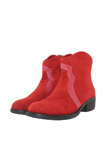 Красные женские ботинки на молнии